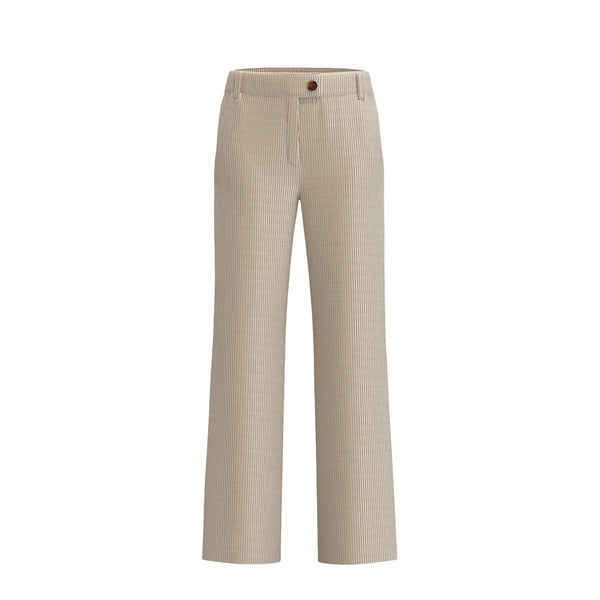 Pantalone Dritto in Velluto a Coste Destino Bianco Sporco